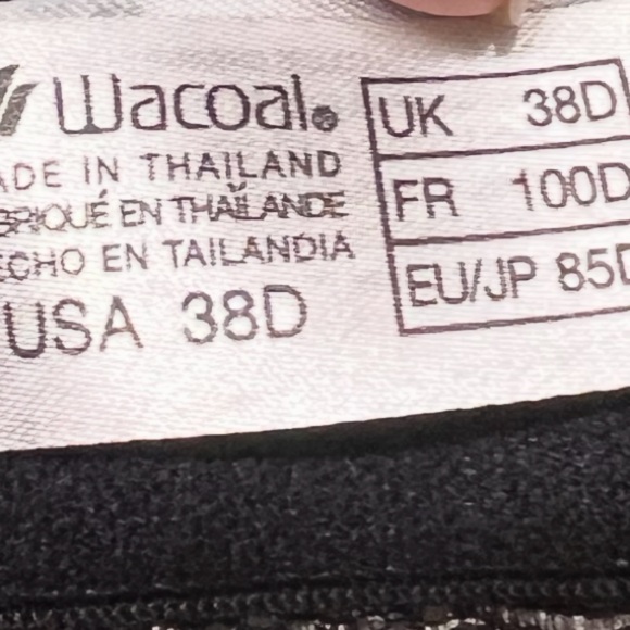 Wacoal 38D Embroidered Lace Underwire Bra – Black Ivory Floral - Picture 3 of 10